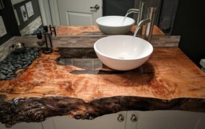 live edge bathroom countertop