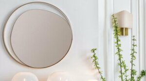 alang palm circular mirror