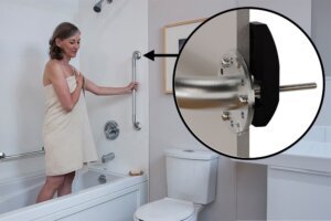 how to install grab bar in fiberglass shower