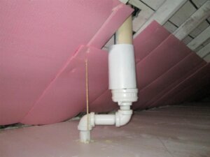 Plumbing vent in attic