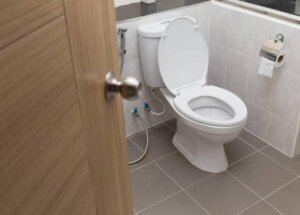 toilet bowl water level recedes after flushing