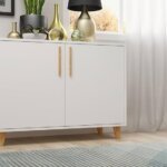 homfa storage cabinet with rattan doors